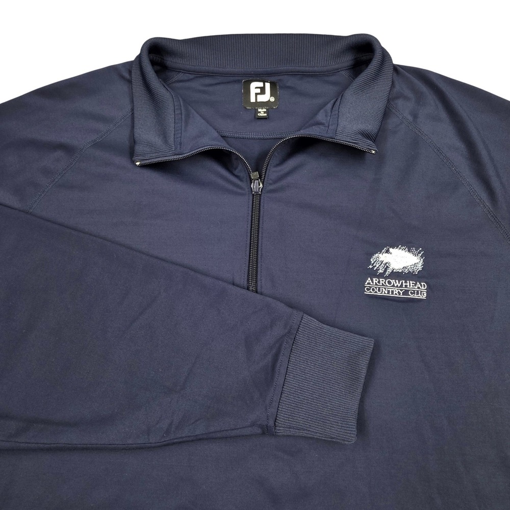 FootJoy Mens XXL Navy Blue Arrowhead Country Club 1/4 Zip Golf Pullover Jacket